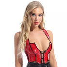 Plus Size Women Sexy Glossy Push Up PVC Leather Vest Top For Sex