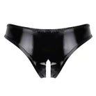 Women Sexy Open Crotch PVC Leather Shorts For Sex Below Crotchless