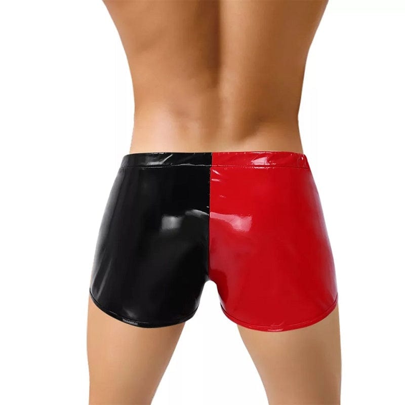 Sexy Zipper Open Crotch Leather Boxer Mens Erotic Below Crotchless