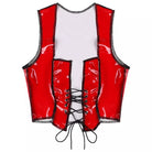 Plus Size Women Sexy Glossy Push Up PVC Leather Vest Top For Sex